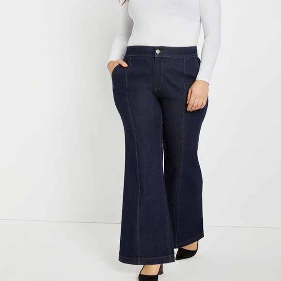 Eloquii Flare Leg Trouser Jean - Picture 1 of 5